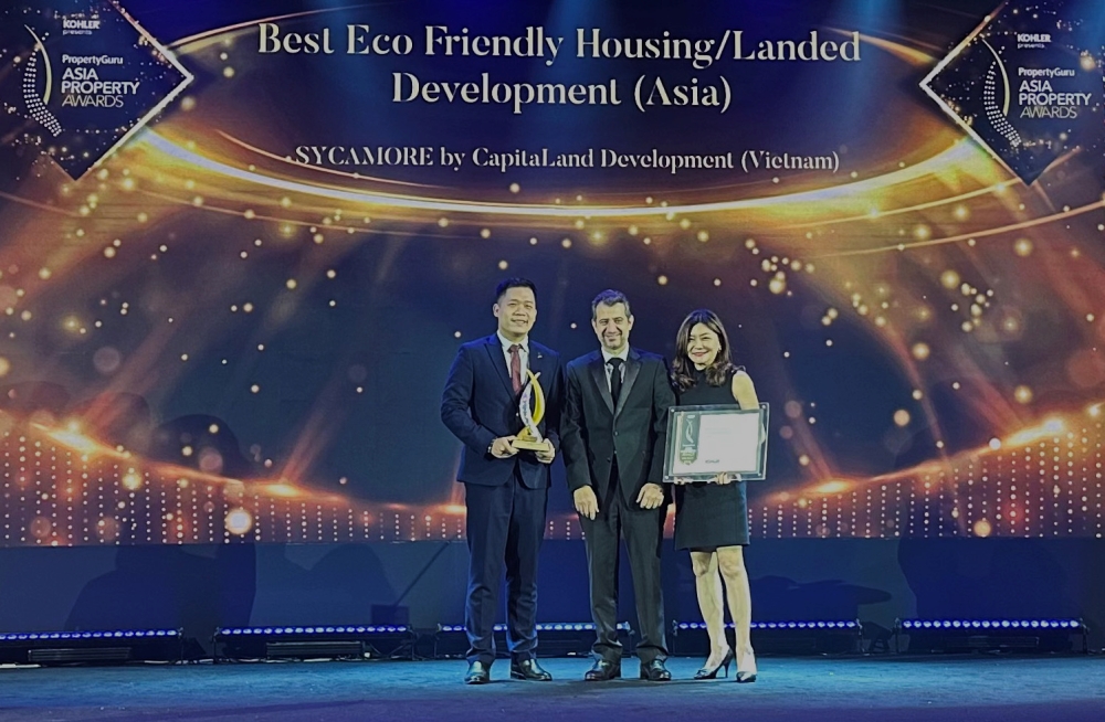 CapitaLand Development được vinh tại giải thưởng bất động sản châu Á PropertyGuru 2022 2 02. Cac dac tinh ben vung va than thien voi moi truong dua Sycamore tro thanh Du an nha o than thien voi moi truong xuat sac