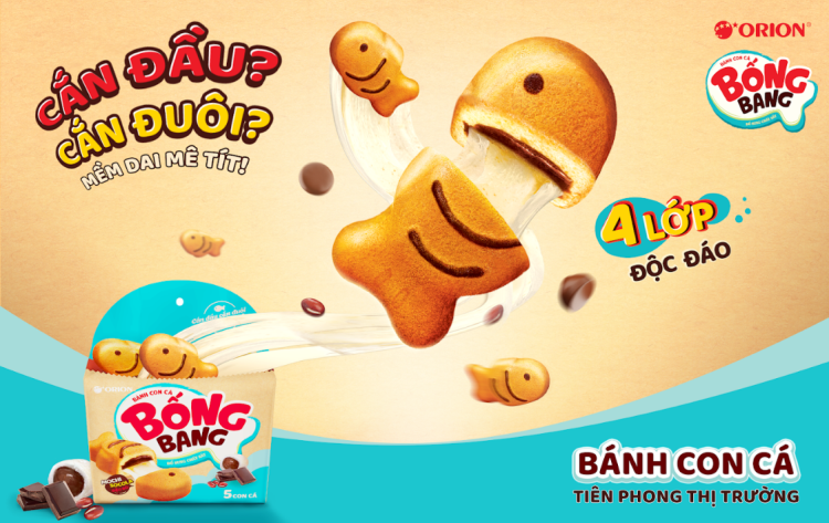 Orion ra mắt bánh con cá 4 lớp độc đáo tiên phong trên thị trường bánh Việt 2 Banh con ca Bong Bang