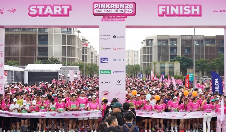 So luong nguoi tham gia giai chay Pink Run nam 2025 khoang 5000 nguoi. Copy