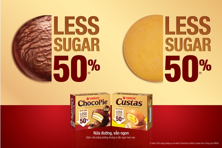 Orion ChocoPie Less Sugar Custas Less Sugar