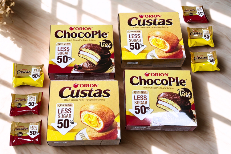 Orion ra mắt dòng sản phẩm “Less sugar - giảm đường” giữ tròn vị ngon 2 Orion ChocoPie Less Sugar Custas Less Sugar 2