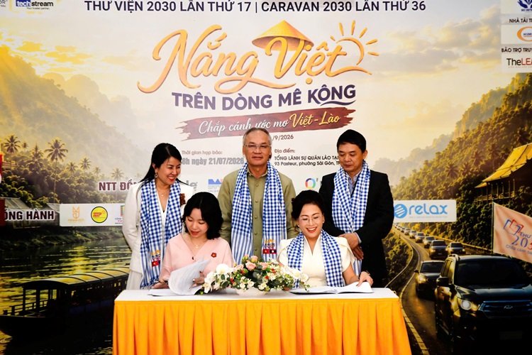 Dự án Thư Viện 2030 xây dựng và trao tặng một thư viện ngoài lãnh thổ Việt Nam 3 Caravan 2030 lan thu 30 5